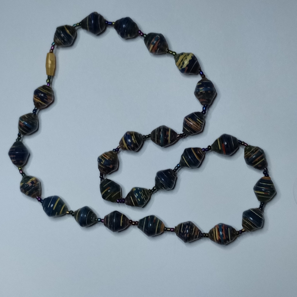 Recycled Paper beaded necklace